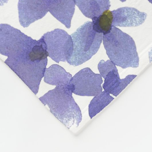 Aangepaste Paarse hydrangea waterverf Baby Fleece Deken (Hoek)