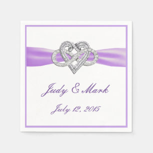 Aangepaste Paarse Infinity Heart Paper servetten