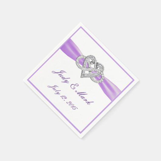 Aangepaste Paarse Infinity Heart Paper servetten (Hoek)