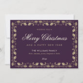 Aangepaste Paarse kerstfeestelijke Kaarten nieuwja (Voorkant)