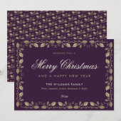 Aangepaste Paarse kerstfeestelijke Kaarten nieuwja (Voorkant / Achterkant)