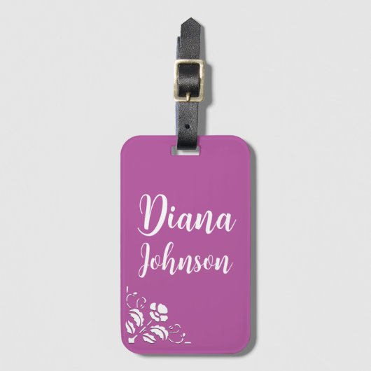 Aangepaste Paarse Laggage Label Eenvoudige chique Bagagelabel (Voorkant (verticaal))