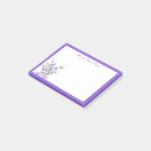 Aangepaste Paarse Lavendel Bloemen Post-it Notes (Schuin)