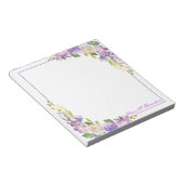 Aangepaste Paarse lavender Waterverf Floral niet Notitieblok (Schuin)