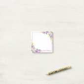Aangepaste Paarse lavender Waterverf Floral Pos Post-it® Notes (Op bureau)