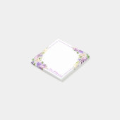 Aangepaste Paarse lavender Waterverf Floral Pos Post-it® Notes (Schuin)