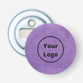 Aangepaste paarse logo button flesopener (Voorkant)