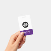 Aangepaste Paarse Logo Naam Titel Bar Code Badge (Handheld)