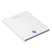 Aangepaste Paarse Love Heart-laptop Notitieblok (Schuin)