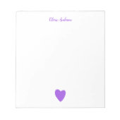 Aangepaste Paarse Love Heart-laptop Notitieblok (Voorkant)