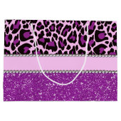 Aangepaste Paarse luipaard Afdrukglitter Groot Cadeauzakje (Achterkant)
