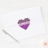 Aangepaste Paarse luipaard Afdrukglitter Hart Sticker (Envelop)
