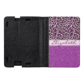 Aangepaste Paarse luipaard Afdrukglitter Kindle Case (Buitenkant)