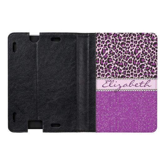 Aangepaste Paarse luipaard Afdrukglitter Kindle Case (Buitenkant)