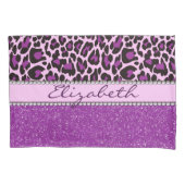 Aangepaste Paarse luipaard Afdrukglitter Kussensloop (Voorkant)