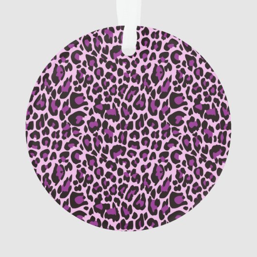 Aangepaste Paarse luipaard Afdrukglitter Ornament (achterkant)