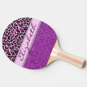 Aangepaste Paarse luipaard Afdrukglitter Tafeltennisbatje (Zijkant)