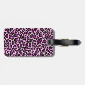 Aangepaste Paarse luipaard en glitter Bagagelabel (Achterkant horizontaal)