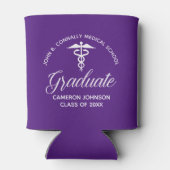 Aangepaste Paarse medische school afstudeerfeest Blikjeskoeler (Achterkant)