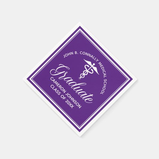 Aangepaste Paarse medische school afstudeerfeest Servet (Hoek)