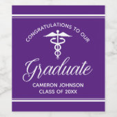 Aangepaste Paarse medische school afstudeerfeest Wijn Etiket (Enkel label)