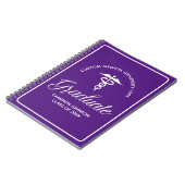 Aangepaste Paarse Medische School Afstuderen Keeps Notitieboek (Linkerzijde)