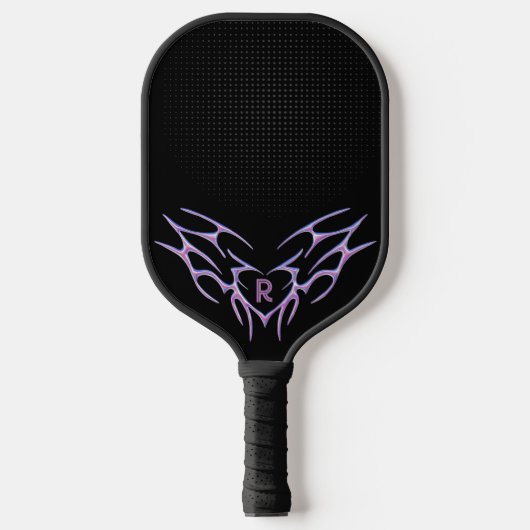 Aangepaste Paarse Metallic Tribal Design gepersona Pickleball Paddle (Voorkant)