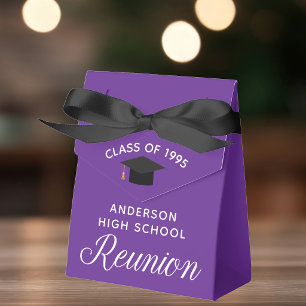 Aangepaste paarse middelbare school reünie feest bedankdoosjes