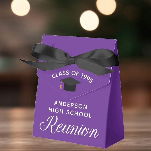 Aangepaste paarse middelbare school reünie feest bedankdoosjes