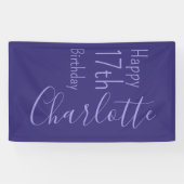 Aangepaste Paarse Modern Eenvoudig Chique Happy Bi Spandoek (Horizontaal)