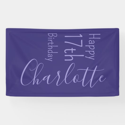 Aangepaste Paarse Modern Eenvoudig Chique Happy Bi Spandoek (Horizontaal)