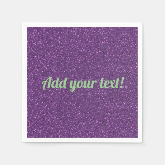 Aangepaste paarse mousserende glitter servet (Voorkant)