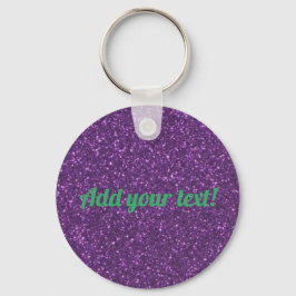 Aangepaste paarse mousserende glitter sleutelhanger