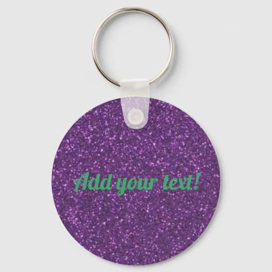 Aangepaste paarse mousserende glitter sleutelhanger (Voorkant)