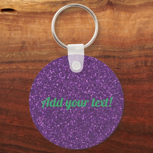 Aangepaste paarse mousserende glitter sleutelhanger (Voorkant)
