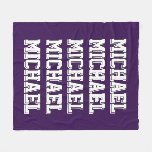 Aangepaste Paarse naam Fleece Deken (Voorkant (Horizontaal))