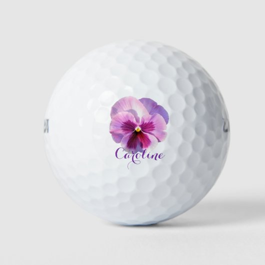 Aangepaste Paarse naam Pansy Golfballen (Voorkant)
