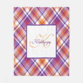 Aangepaste Paarse, Oranje en witte speldenbank Fleece Deken (Voorkant)