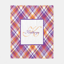 Aangepaste Paarse, Oranje en witte speldenbank Fleece Deken