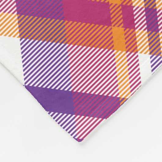 Aangepaste Paarse, Oranje en witte speldenbank Fleece Deken (Hoek)