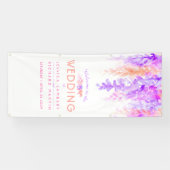 Aangepaste paarse oranje trouwkunst welkom banner (Horizontaal)