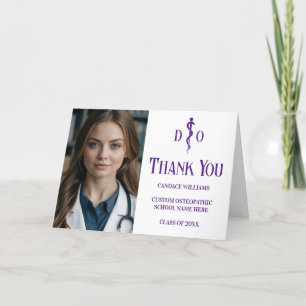 Aangepaste Paarse Osteopathic Medical Doctor Foto Bedankkaart