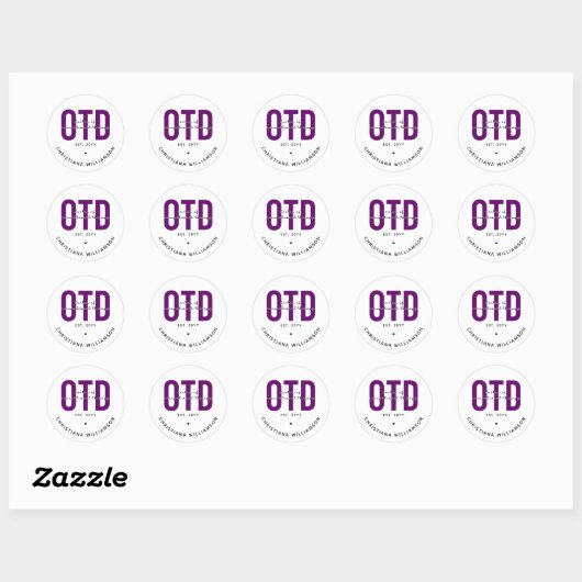 Aangepaste Paarse OTD Doctor in de ergotherapie Ronde Sticker (Vel)