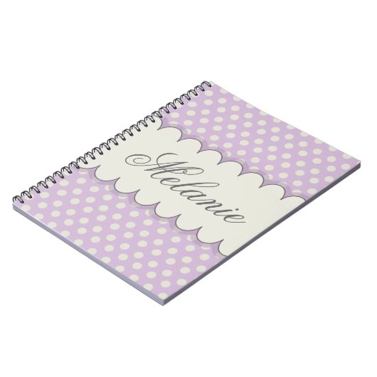 aangepaste Paarse poolpunten Notitieboek (Linkerzijde)