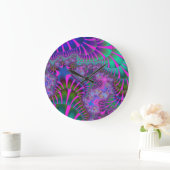 Aangepaste Paarse regenboogvlek Grote ronde wandkl Grote Klok (Huis)