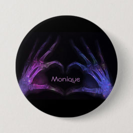 Aangepaste Paarse röntgenvingerafdrukken vormen ee Ronde Button 7,6 Cm