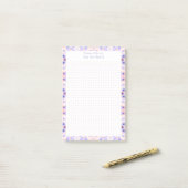 Aangepaste Paarse Roze Dot Grid Student Gift Plann Post-it® Notes (Op bureau)