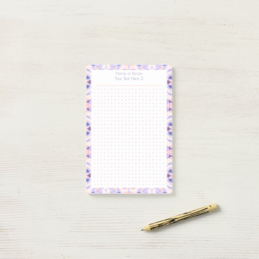 Aangepaste Paarse Roze Dot Grid Student Gift Plann Post-it® Notes (Op bureau)