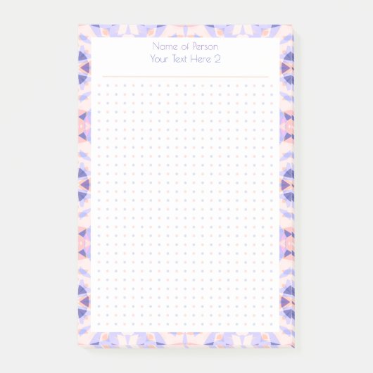 Aangepaste Paarse Roze Dot Grid Student Gift Plann Post-it® Notes (Voorkant)