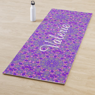 Aangepaste Paarse roze en Turquoise Mandala Yogamat